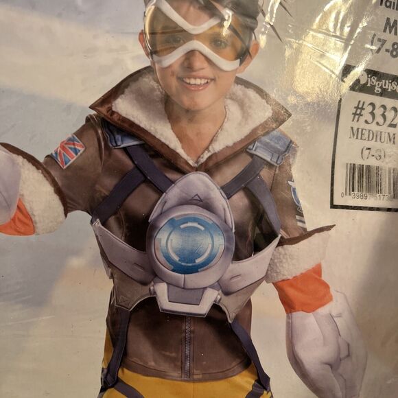 Overwatch Tracer Halloween Costume Boy Child Medium 7-8, Jumpsuit, Vest, Goggle - Picture 3 of 16
